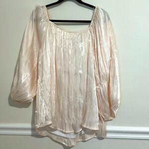 Baltic Born sparkling top in cream size 3x